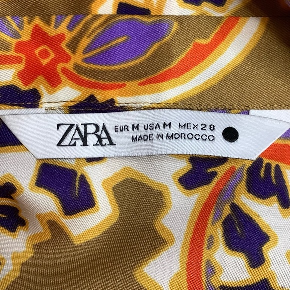 ZARA Multicolour Paisley Print Blouse Size M - Picture 10 of 13